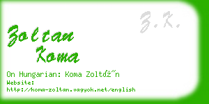 zoltan koma business card